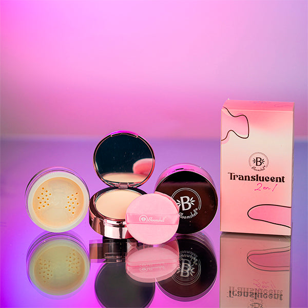 Polvo suelto translucent 2 en 1 Grande Bloomshell
