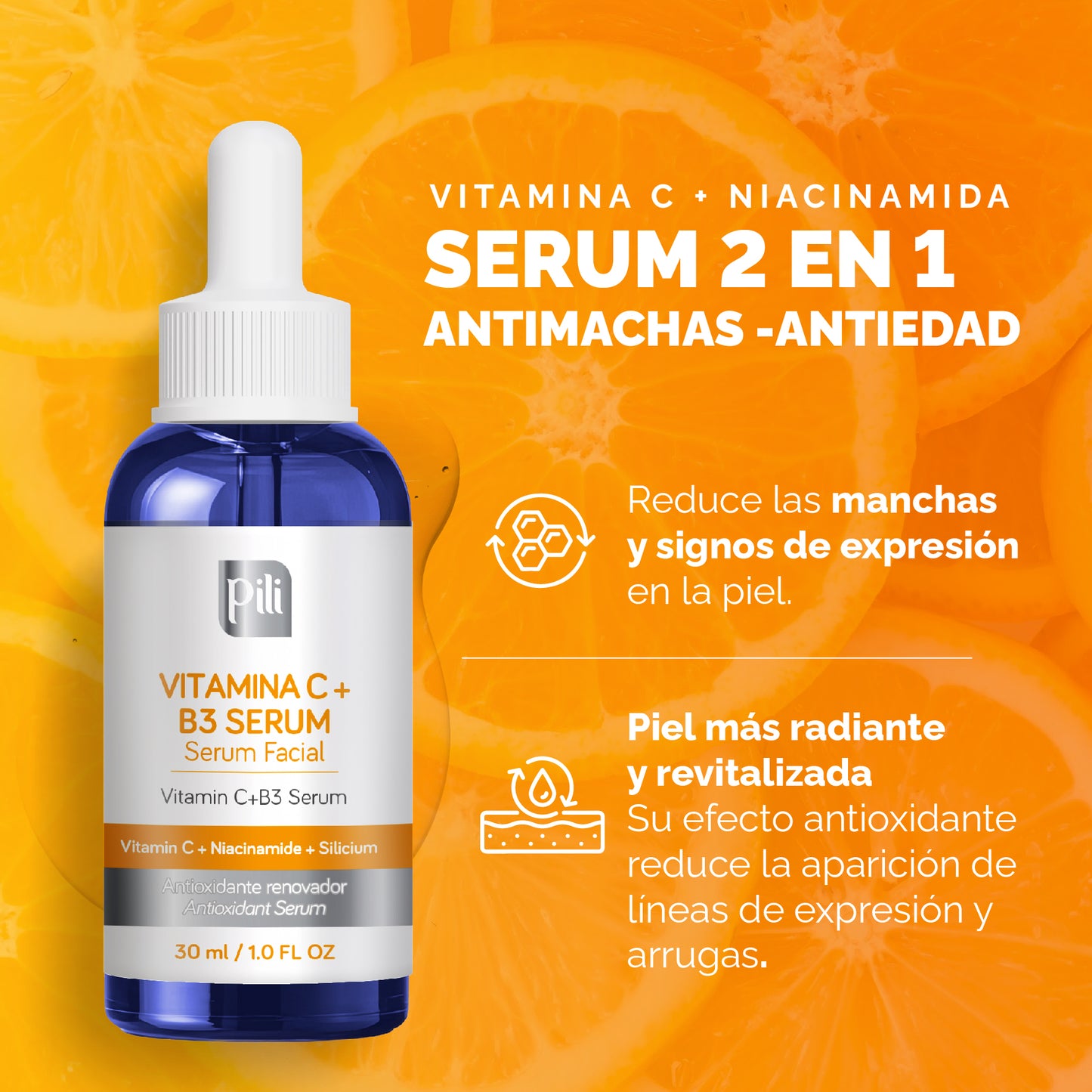 Serum Vitamina C + Niacinamida (B3) Pili