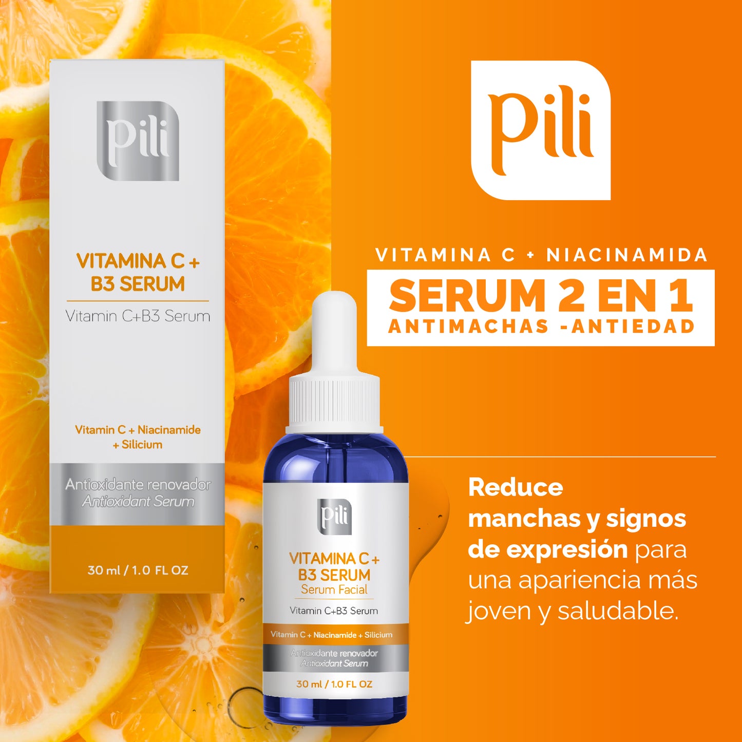 Serum Vitamina C + Niacinamida (B3) Pili