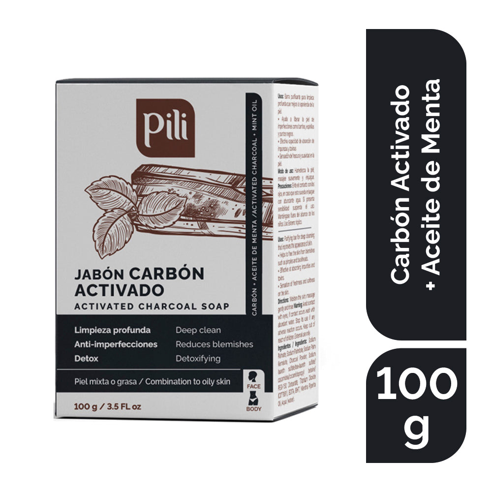 Jabón de Carbón Activado Pili