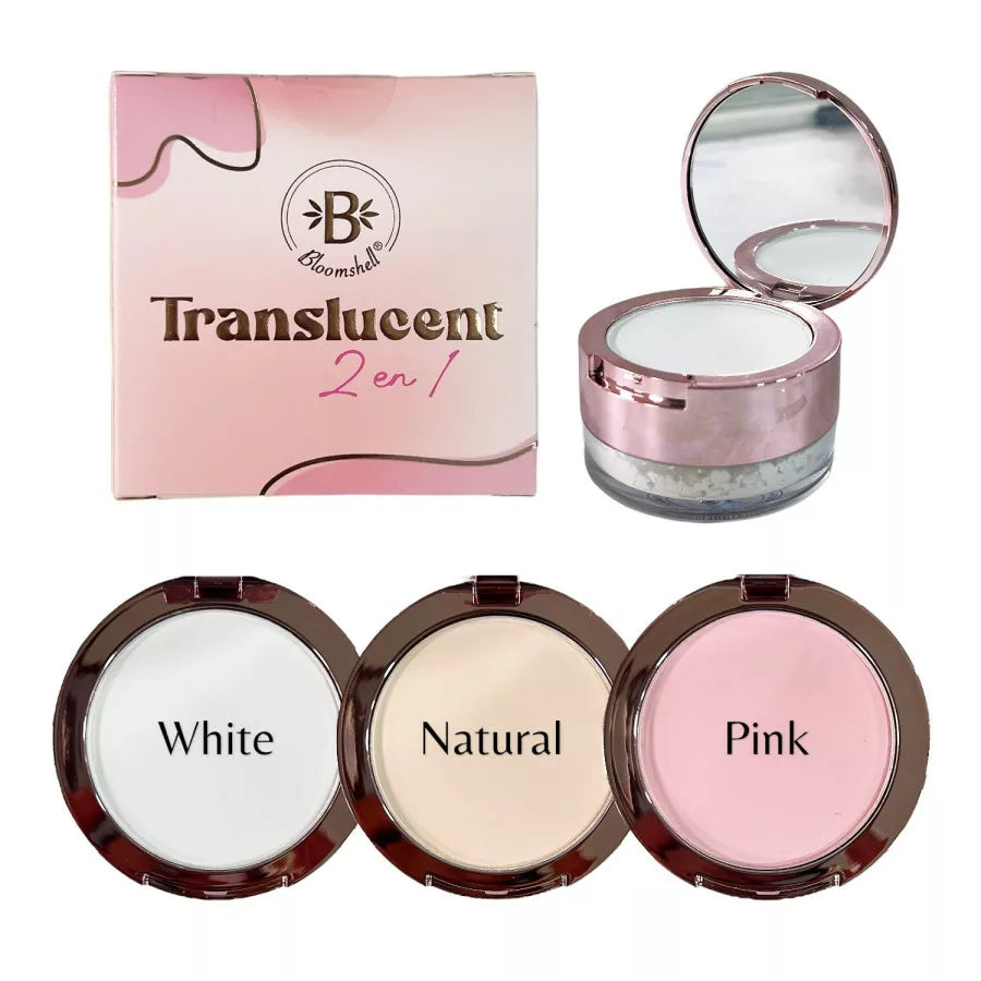 Polvo suelto translucent 2 en 1 Mini Bloomshell