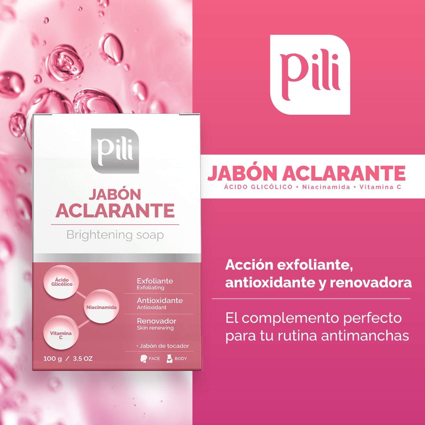 Jabón aclarante Pili